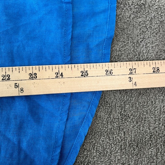 Rachel Zoe Linen Button Down Shirt Womens XL Extra Large Blue Long Sleeve - Picture 7 of 8